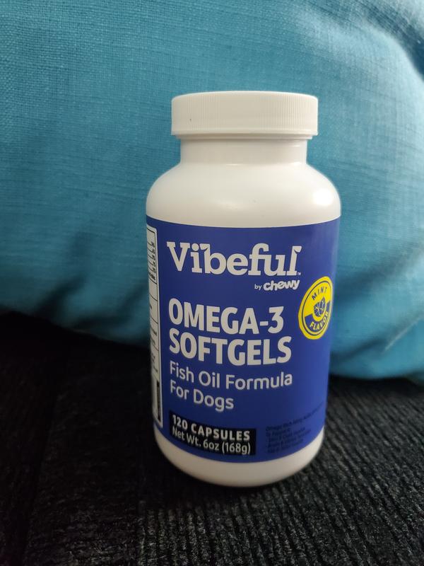 Vibeful Omega 3 Fish Oil Formula Softgels Skin Coat Supplement for Dogs