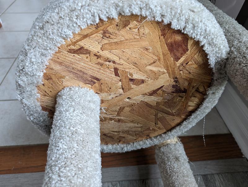 exposed osb on the bottom of the perch