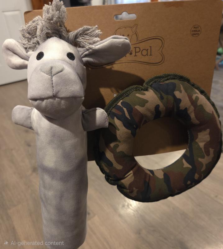 PATA PAL Labby-Do & Green Camo Disk Tough Squeaky Dog Chew Toy, Multi ...