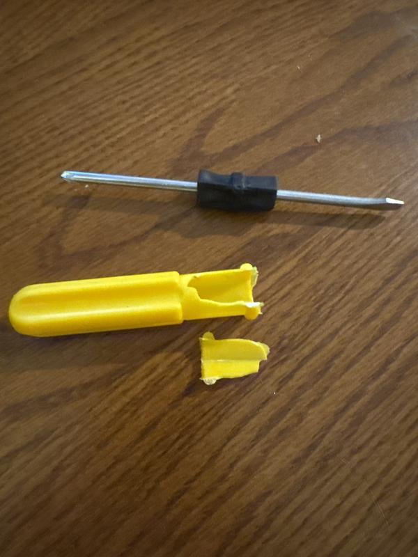 Broken screwdriver handle.