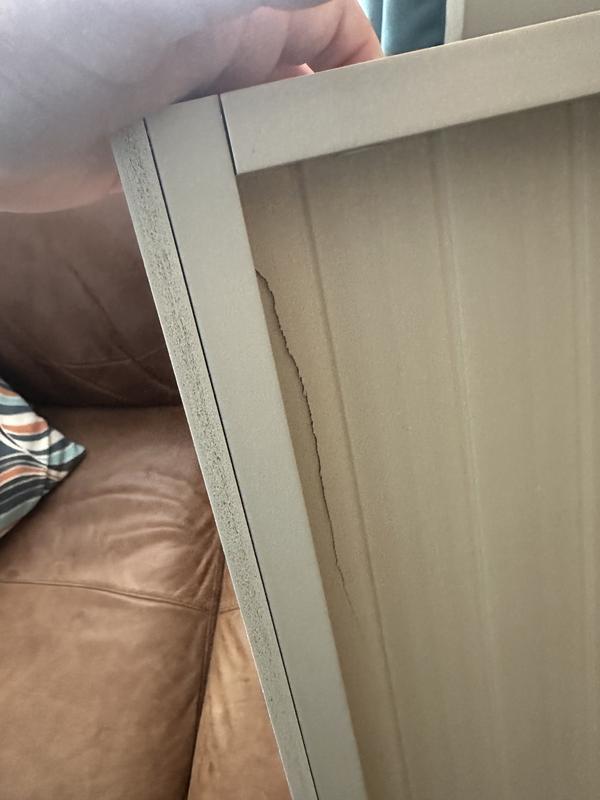 Damaged parts in the seams