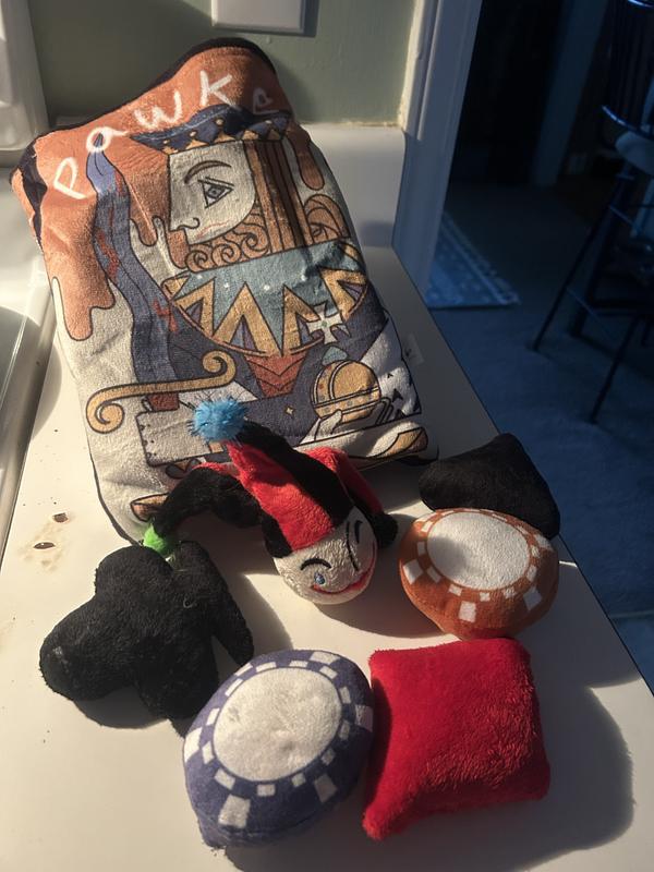 Large poker card and small poker themed toys