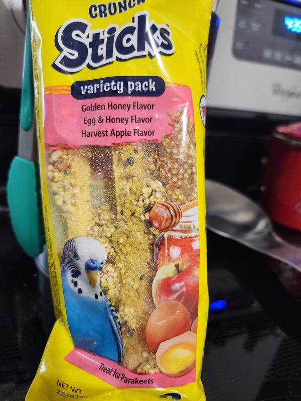 VITAKRAFT Crunch Sticks Honey, Egg Apple Variety Pack Parakeet
