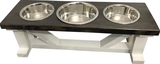 2 Bowl Elevated Regular Feeder Bearwood Essentials Color: Black/Gray, Overall Height: 16 H x 22 W x 11 D