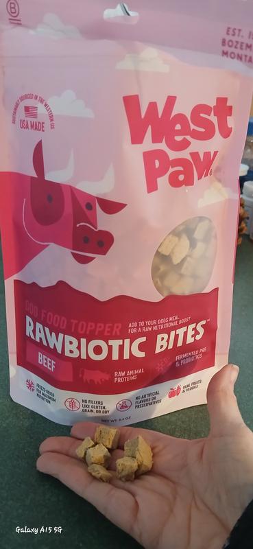 These are the little nuggets out of the bag. They can be served dry or rehydrated. I am giving them dry.