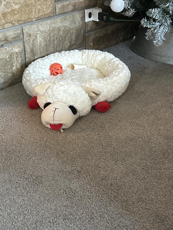 MULTIPET Lamb Chop Bolster Cat & Dog Bed with Removable Cover