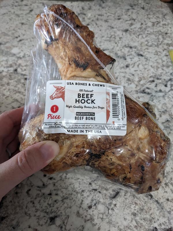 BONES & CHEWS Made in USA Beef Hock Bone Dog Treat, 2 count