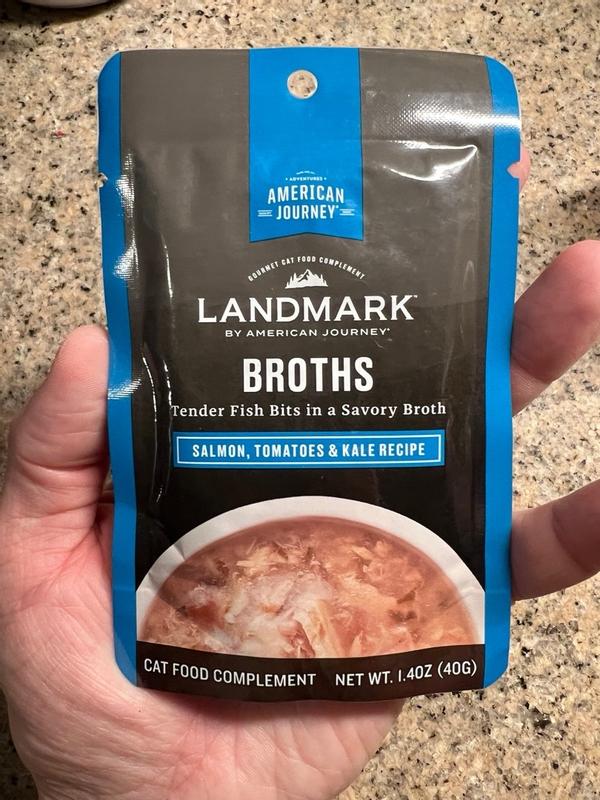 AMERICAN JOURNEY Landmark Broths Salmon, Tomatoes & Kale Recipe Wet Cat Food Complement Pouches