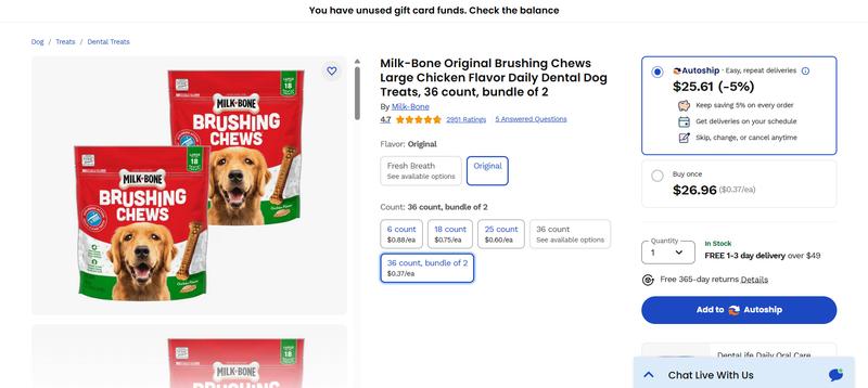 Shows 37 cents per unit. That equates to 72 bones, not 36.