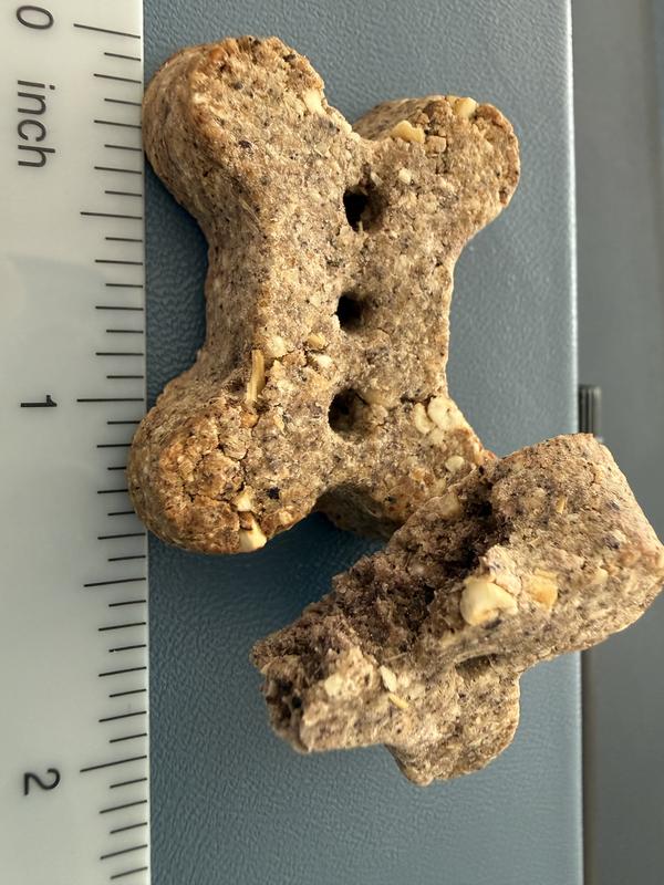 Close up of one treat to show size and texture.