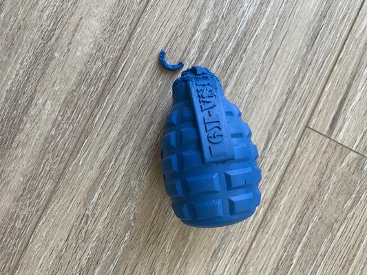 USA K9 Grenade Blue Tug & Treat Dispensing Toy