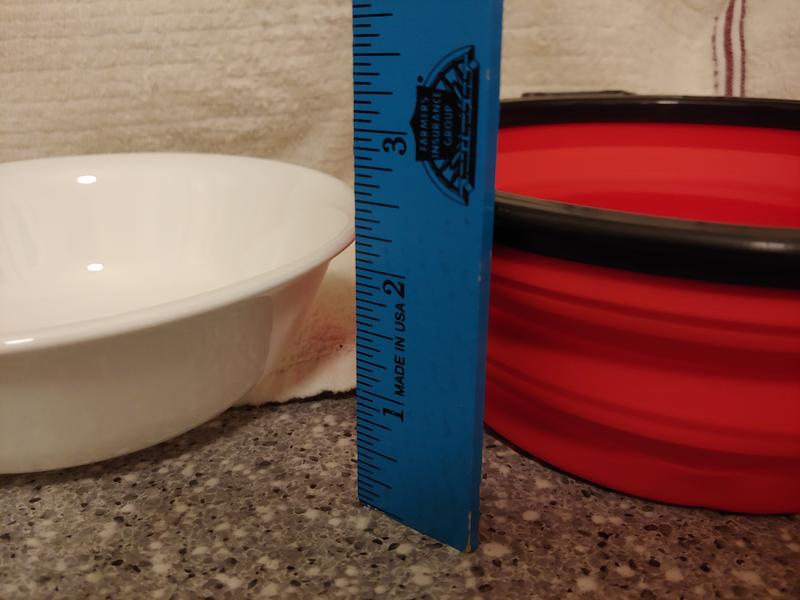 Depth of large compared to Corelle bowl
