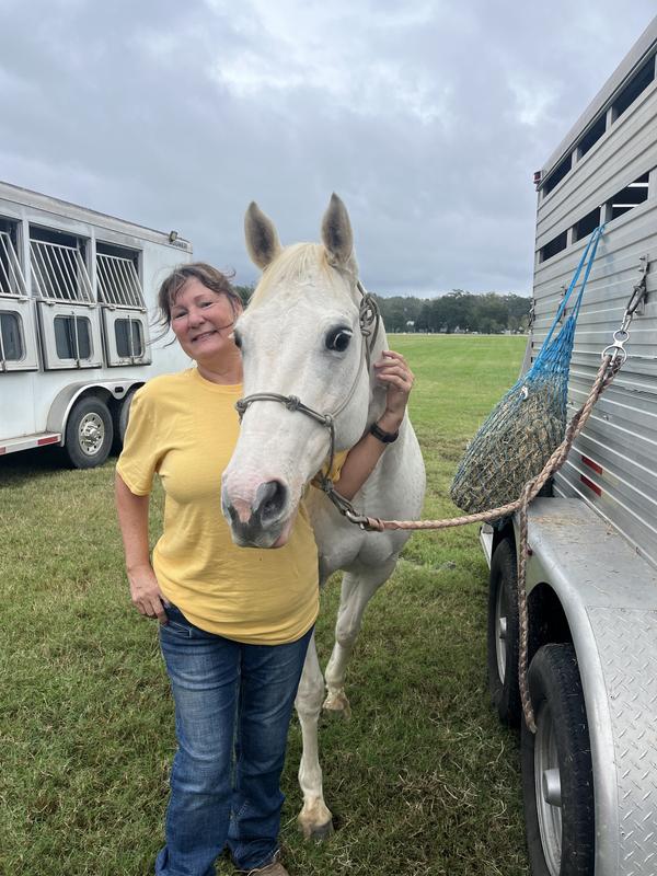 At a race with out slow feed hay bag