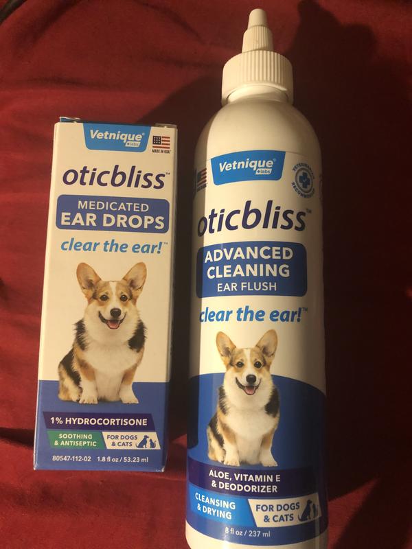 VETNIQUE LABS Oticbliss Ear Drops Medicated for Ear Infections for Dogs