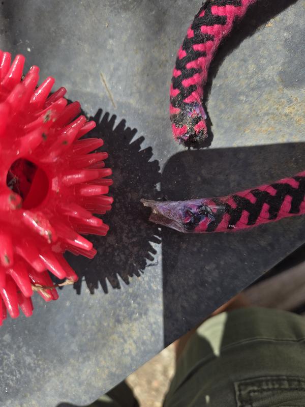 Tape & Glue holding rope in ball