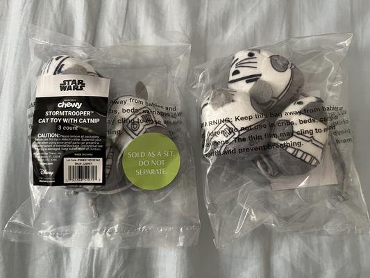 STAR WARS STORMTROOPER Plush Mice Cat Toy with Catnip, 3 count