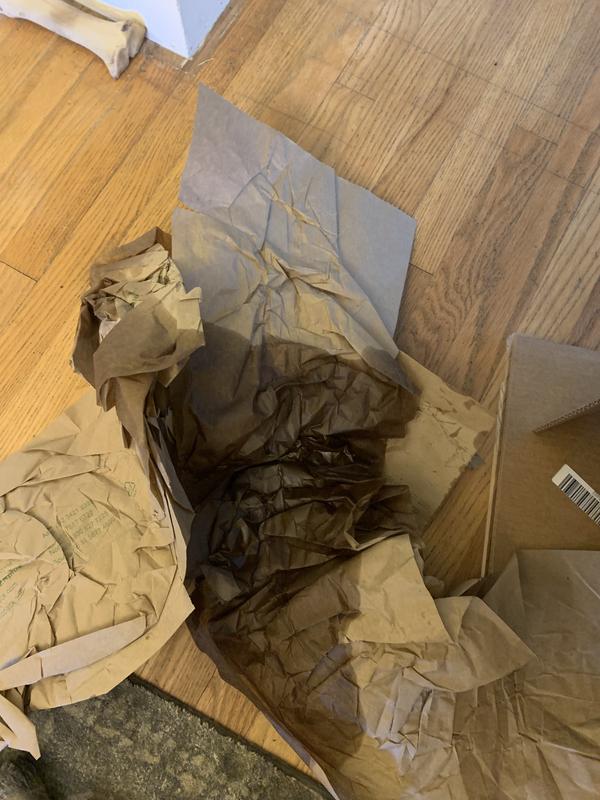 Packing paper soaked.
