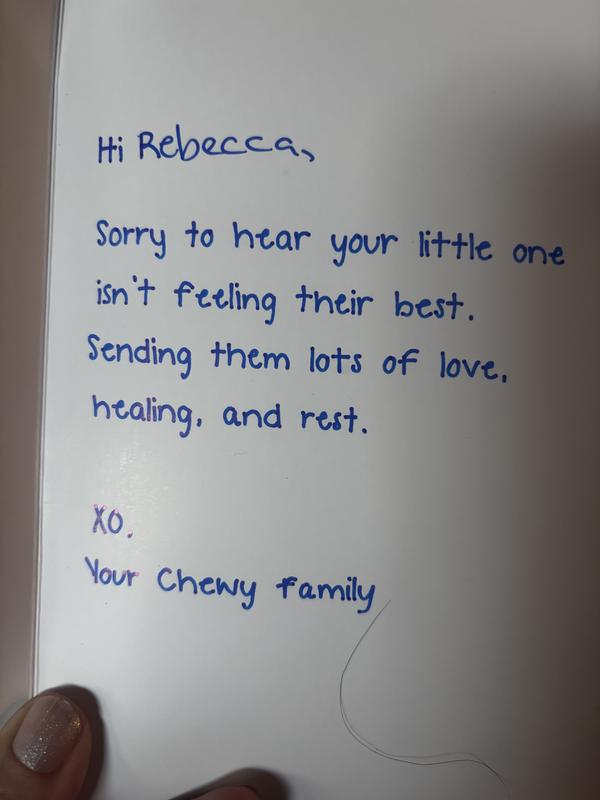 Card from the Chewy WOW team