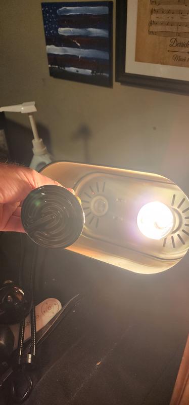 Fits neatly in the dual lamp holder.