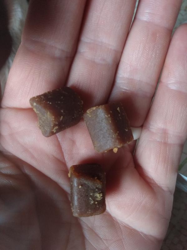 Size in my hand (before pup tried to steal them) 😂