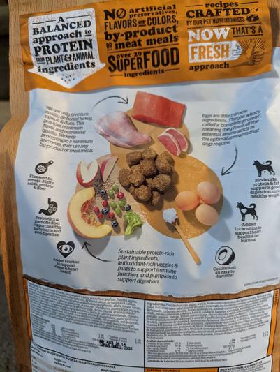 Now fresh 2025 dog food ingredients