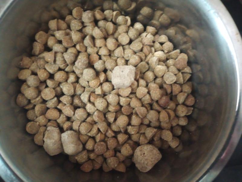 Here's the ratio of raw bits to kibble.