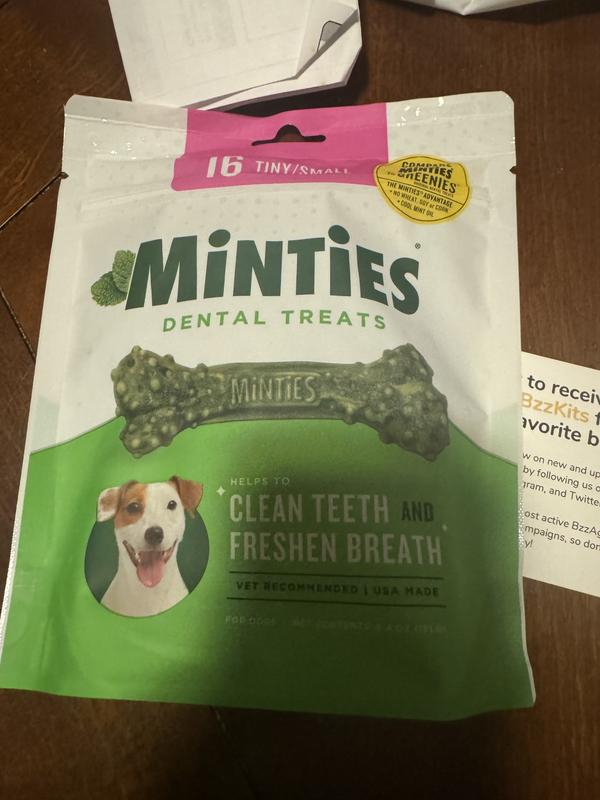 MINTIES Tiny Small Mint Flavored Dental Treats for Dogs 5 24 lbs 16 oz 40 count Chewy