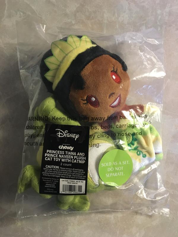 Disney Princess Tiana Plush Cat Toy with Catnip, 2 Count