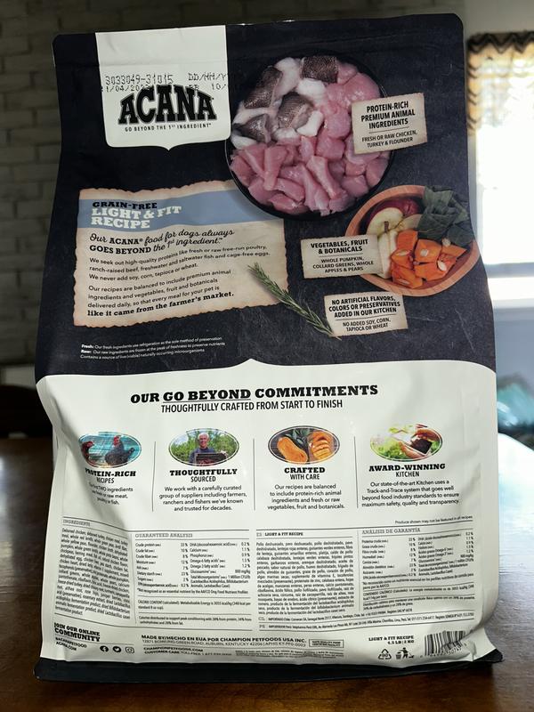 ACANA Light Fit Recipe Grain Free Adult Dry Dog Food 25 lb bag