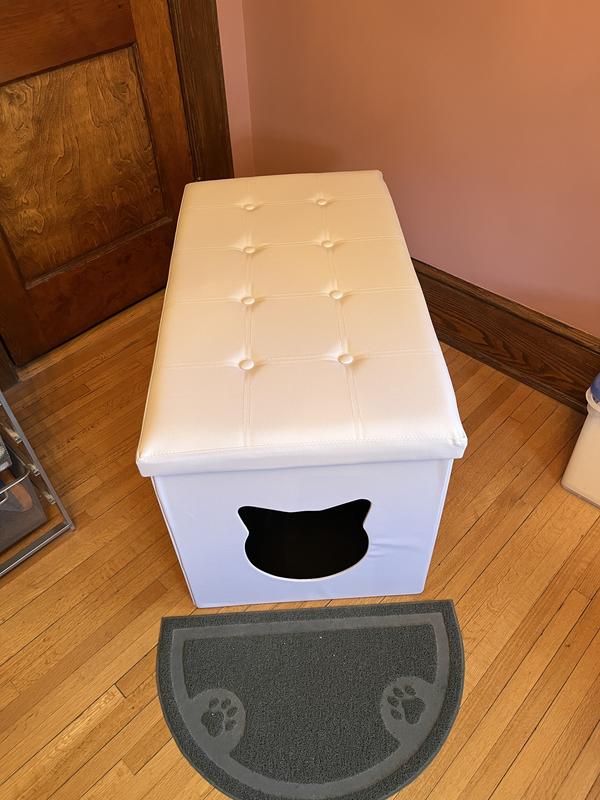 Sweet Barks Designer Enclosure Hidden Washroom Bench Ottoman Cat Litter Box