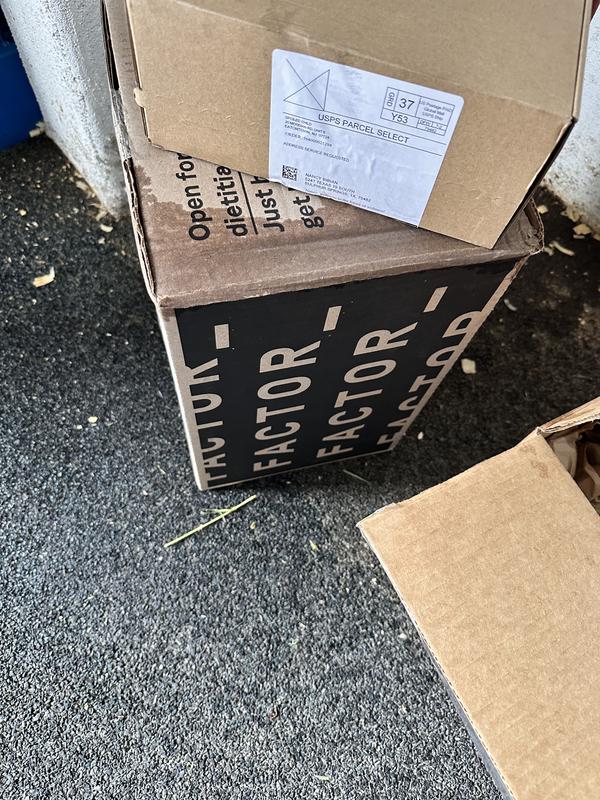 Laser Sheen spilled onto this box (food)