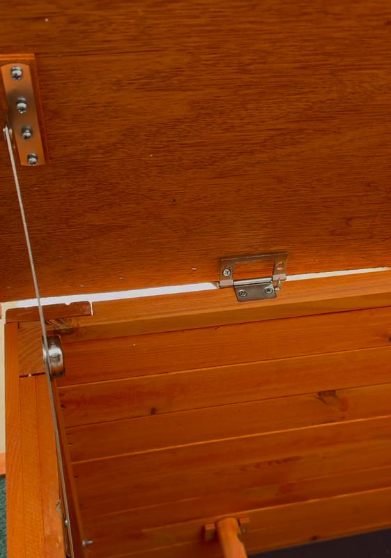 Wonky lid hinge (we added more from hardware store)