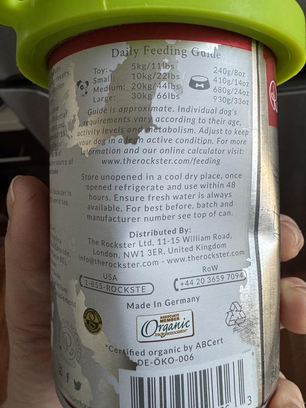 Paco anxiously awaiting the food, then Rockster mixed with a bit of water/kibble.