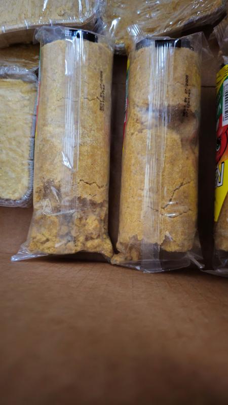 All eight peanut delight logs were broken or crushed