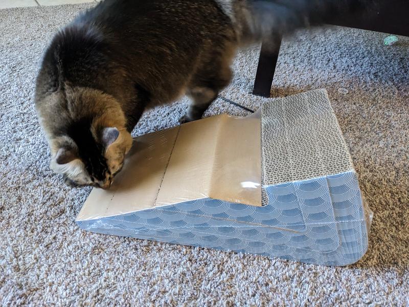 FRISCO Nesting Cat Scratcher Toy with Catnip, Blue Waves