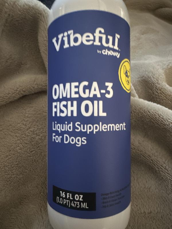 Vibeful Omega 3 Fish Oil Liquid Skin Coat Supplement for Dogs