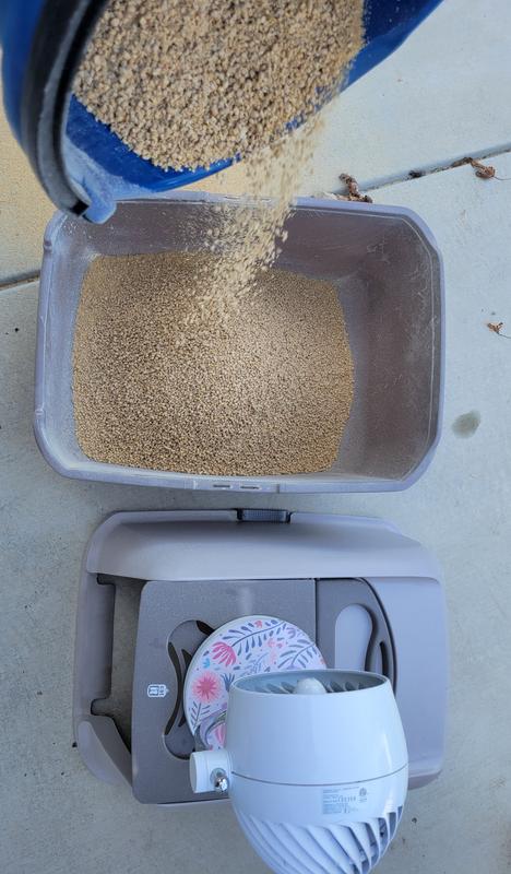Process of blowing dust out of the litter
