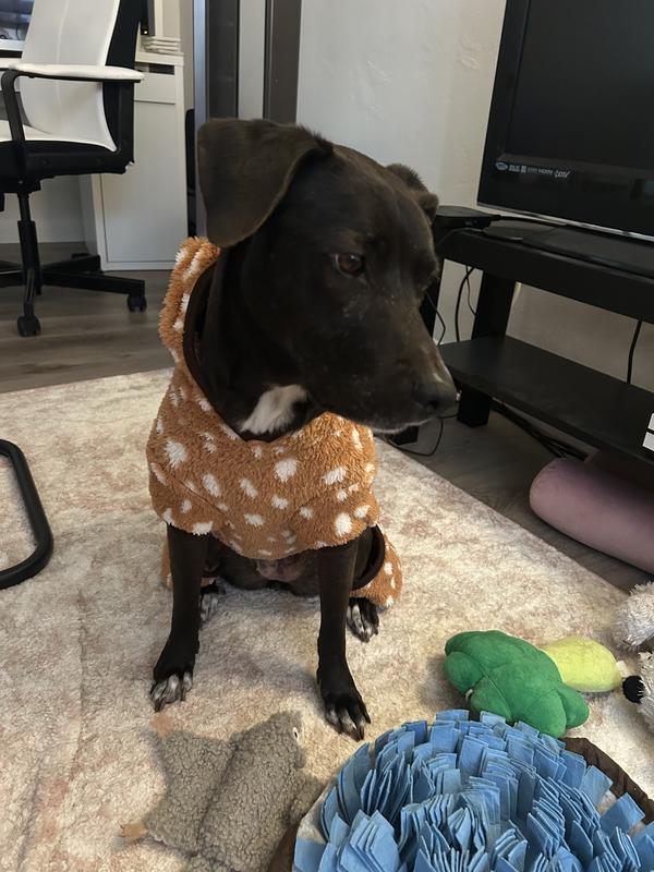 Frisco Reindeer Dog & Cat Hooded Plush Fleece PJs