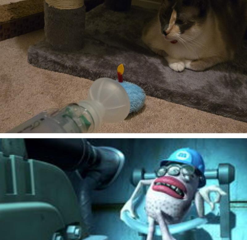 She reminds me of monsters inc when im preparing the inhaler