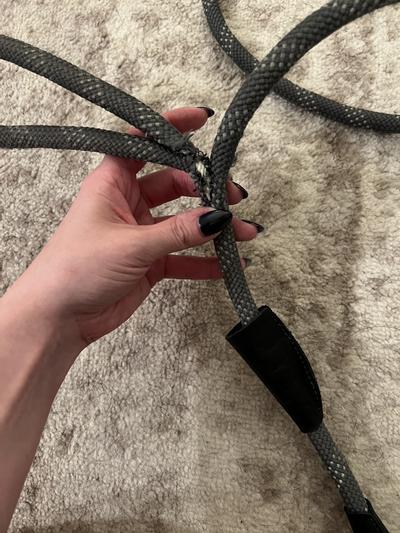 TUFF MUTT Dual Handle Rope Dog Leash, Gray - Chewy.com