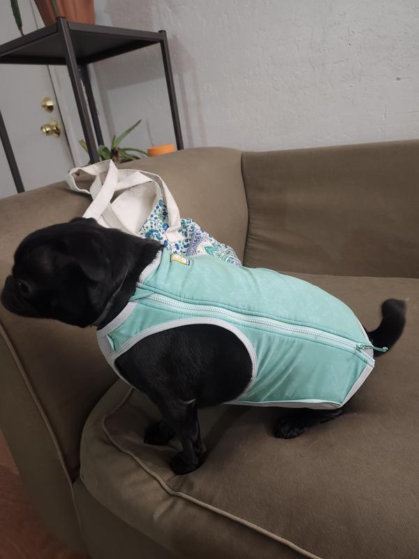 Side view with vest.