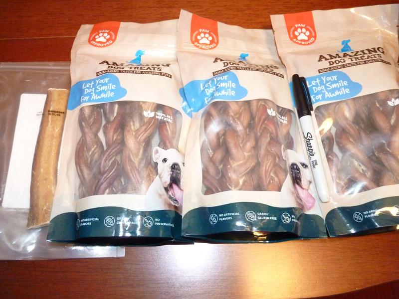 Bones & Chews "jumbo" bully and Sharpie for comparison