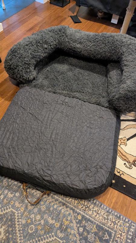 The cover slipped on easily before transferring the bed to chair mode