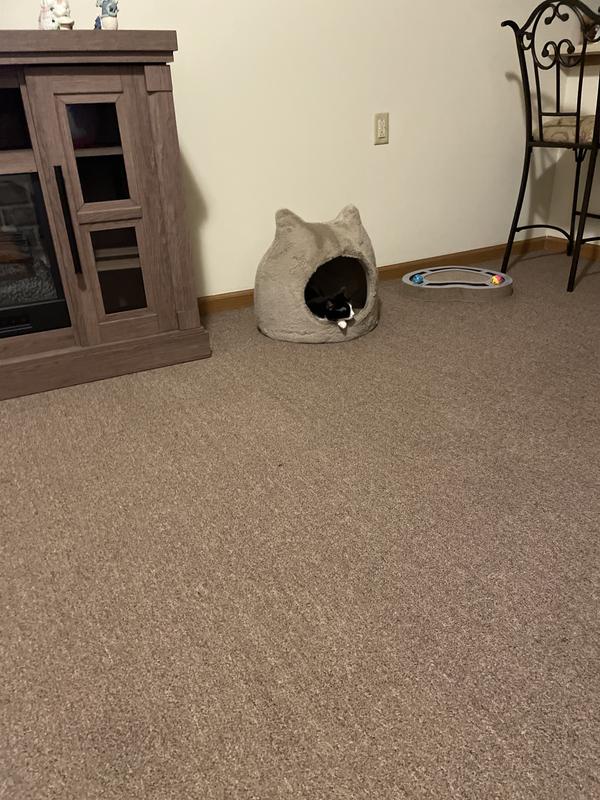 BEST FRIENDS BY SHERI Meow Hut Covered Cat & Dog Bed, Grey, Standard