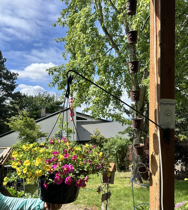 Very nice garden hook, great for plants and bird and hummingbird feeders.