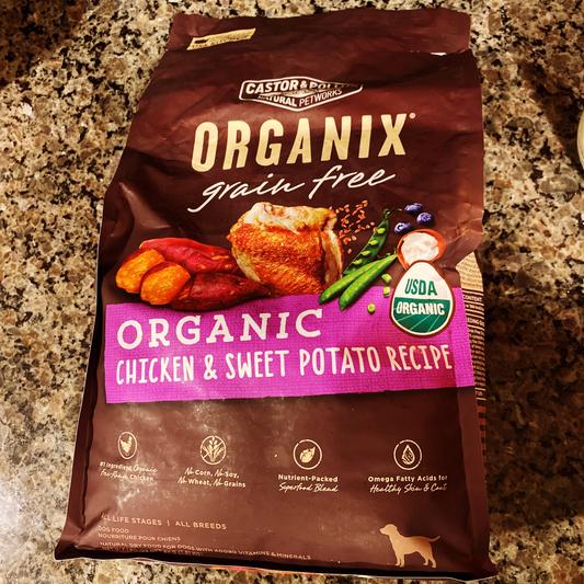 Castor & pollux organix grain free organic chicken & sweet potato recipe dry dog hot sale food