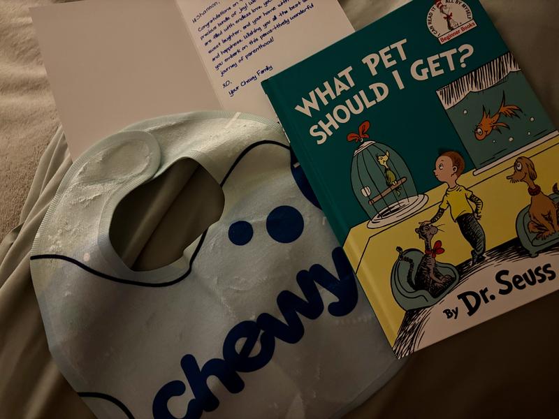 Care package sent to us from Chewy team