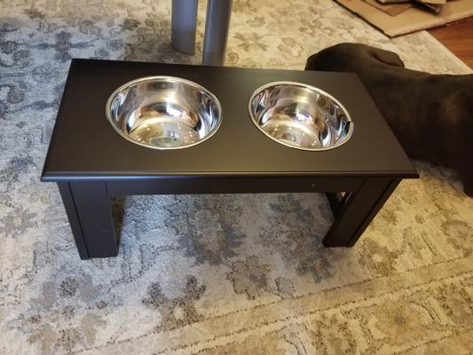 Internet's Best Traditional Elevated Dog Feeder Espresso Small