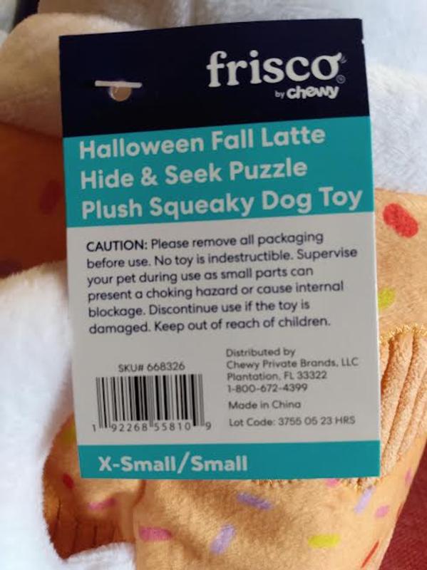 Frisco Halloween Candy Cauldron Hide & Seek Puzzle Plush Squeaky Dog Toy, Medium