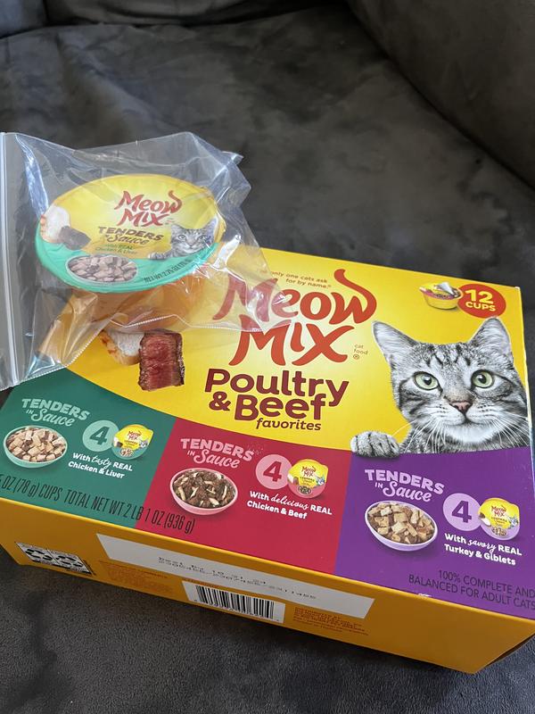 Meow Mix Poultry & Beef Favorites Cat Food Variety Pack, 2.75 oz